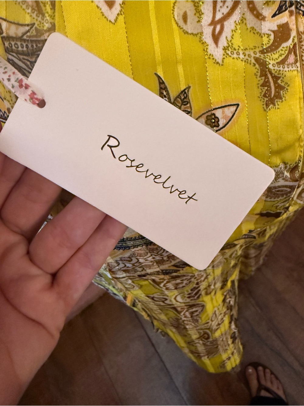 Rosevelvet Boho Yellow Paisley Open Back Plunge Jumpsuit M - Picture 16 of 17